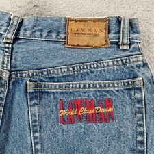 Vintage Lawman Western Jeans Womens 13 Blue High Rise Tapered Leg 90s Denim