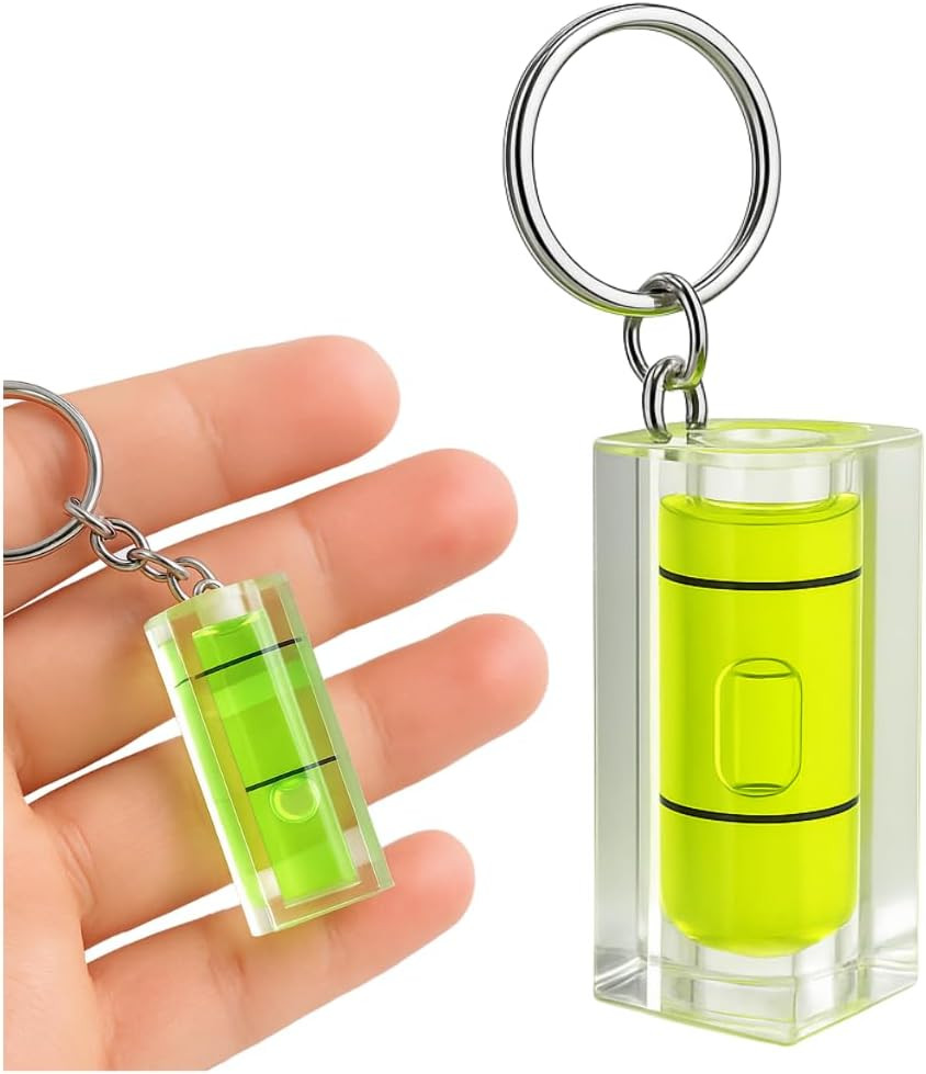 Mini Spirit Level Keyring – Precision Bubble Level Keychain Tool | Lightweight,