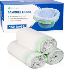 150 Pcs Bedside Commode Liners for Potty Chair Liners Disposable Adult, Commode 