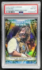 2020 Topps Chrome WWE Mankind Shocking Wins Gold Refractor #/50 PSA 8