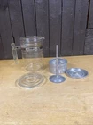 Vintage Pyrex 9 Cup  Clear Glass Metal Basket Coffee Tea Percolator Pot