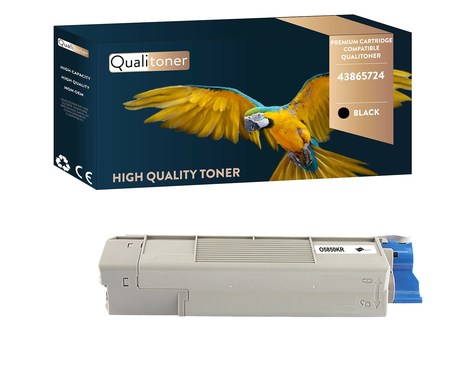 Toner noir compatible OKI 43865724 Qualitoner pour imprimante laser C5650