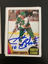 North Stars Gordie Roberts Signed 1987 Topps card