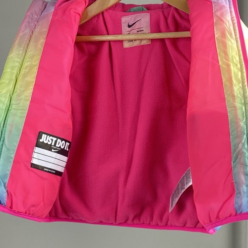 Nike Baby Mädchen mittelschwere gefütterte Jacke Regenbogen Ombré Größe 24 Monate neu mit Etikett NEU - Bild 5 von 5
