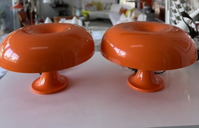 New. Authentic Artemide Nesso Table Lamp. Orange. Set Of 2. 