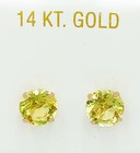 GENUINE 8.24 Cts PERIDOT STUD EARRINGS 14K GOLD - Free Appraisal Service - NWT — photo 3