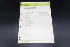 STIHL Débrousailleuse FS80 FS 80 Liste Pièces détachées Vue éclaté Références