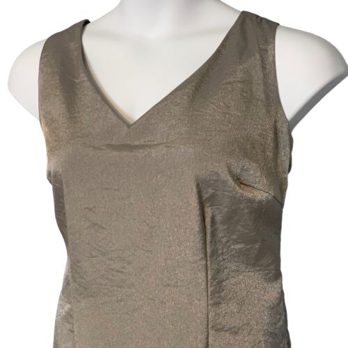 Together Sleeveless Dress Size 16 Cocktail Sheath Metallic Gray Beaded Back NWT - Picture 5 of 10