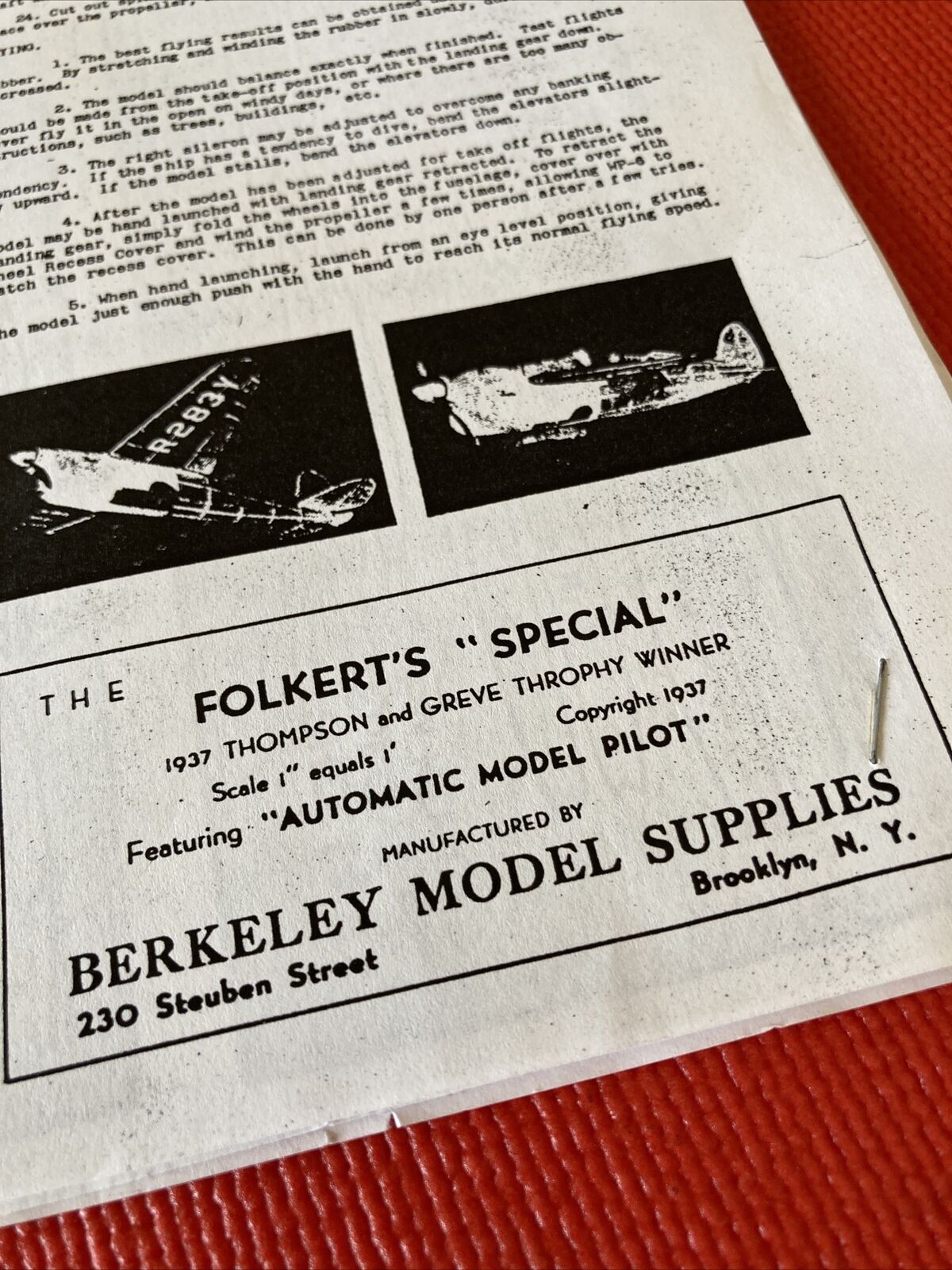 Berkeley  Folkert’s “SPECIAL”.  Scale 1.     Free FOCKE WULF STOSSER  FW58