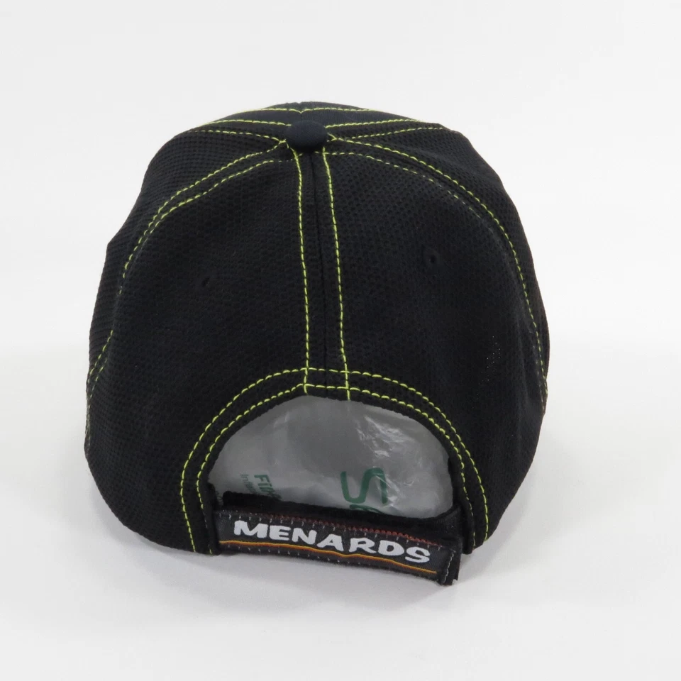 Gorra de carreras NASCAR Menards Paul Menard #98 negra/amarilla, ajustable, bandera de Estados Unidos Foto 3 de 4