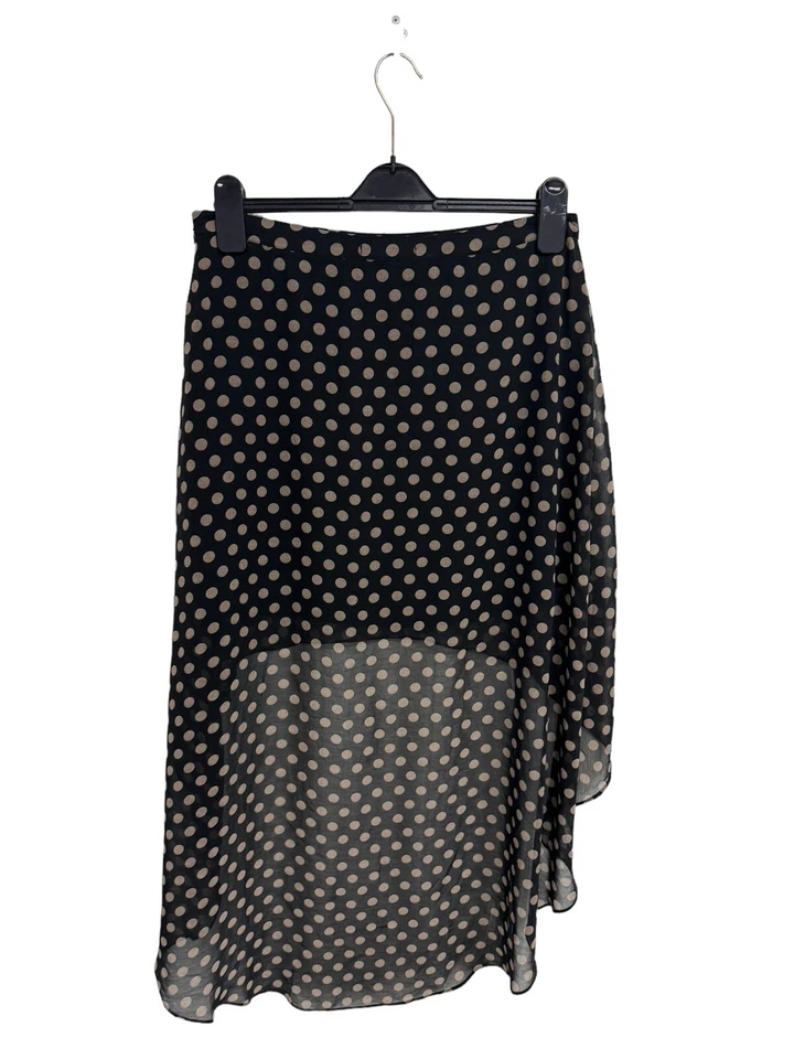 Forever 21 Women's Black And Brown Polka Dot High-Low Chiffon Shirt Size L - Image 4 of 4