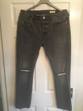 Mens Allsaints Cigarette Jeans Grey Size 34 Waist & Inside Leg 28.5 & outside 40