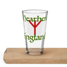 "Heathen England" Shaker pint glass Asatru Saxon Runic Pagan Wicca