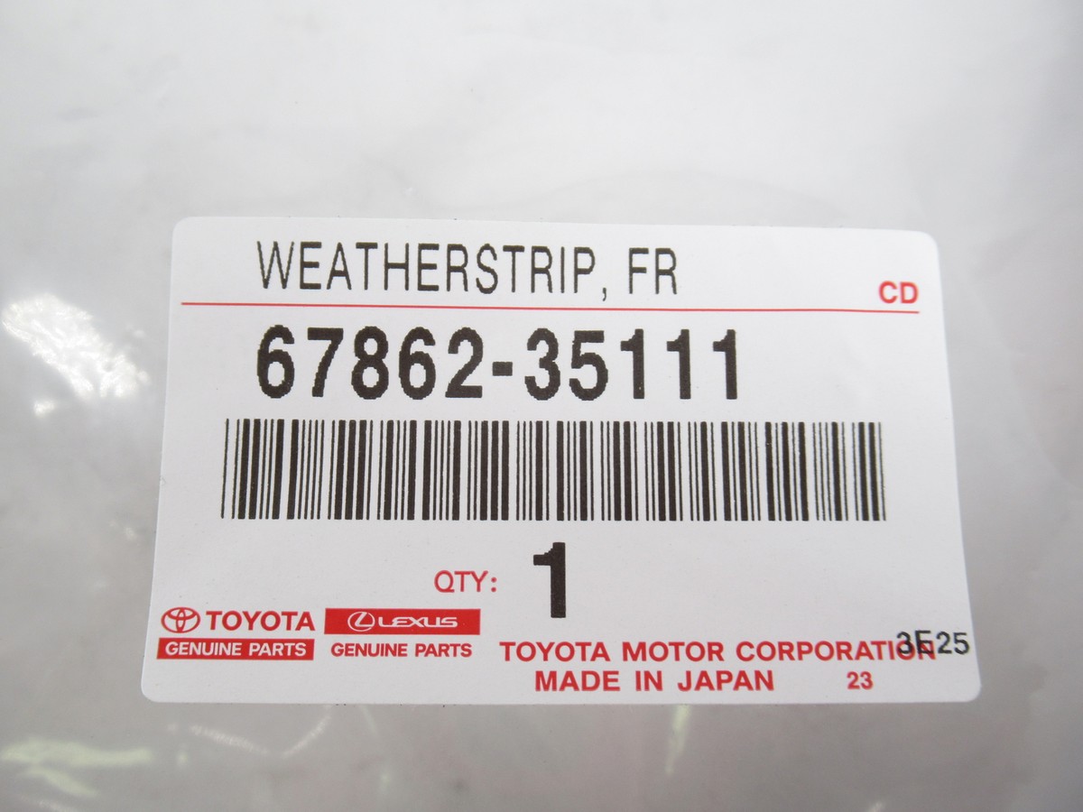 Genuine OEM Toyota 67862-35111 Driver LH Front Door Weatherstrip