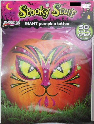 KATZE EDELSTEINE Riesen Kürbis Tattoos Spooky Stuff Kinder Basteln Dekorieren Halloween