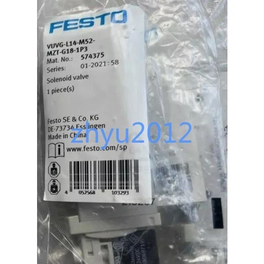 FESTO VUVG-L14-M52-MZT-G18-1P3 573371 1PC New Solenoid Valve Free Shipping - Image 2 of 2