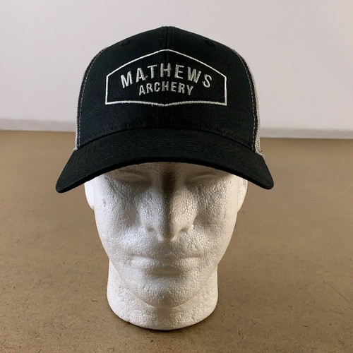 Mathews Archery Black Gray Embroidered Logo Mesh Back Trucker Hat eBay