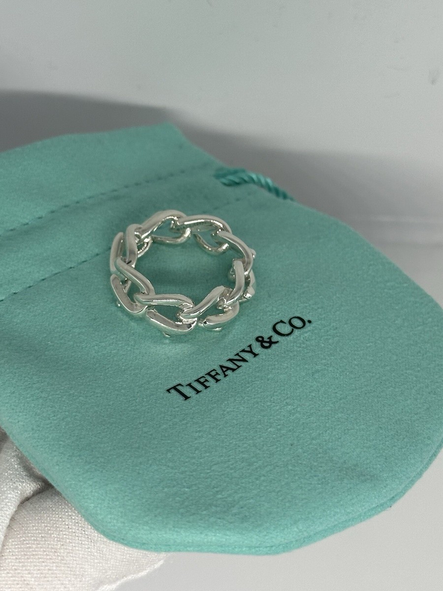 Tiffany & Co. Sterling Silver Forge Link Polished Ring Size Tiffany & Co. Sterling Silver Forge Link Polished Ring Size