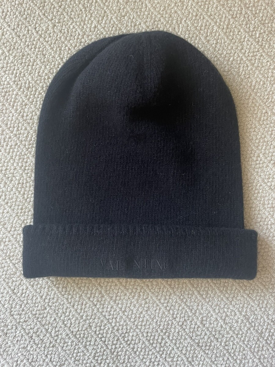 【関税&送料込】Valentino Garavani Black Wool Blend Beanie Valentino New Black Unisex Wool Beanie Hat | eBay