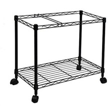 Portable 1-Tier Metal Rolling File Cart, Black,24 in