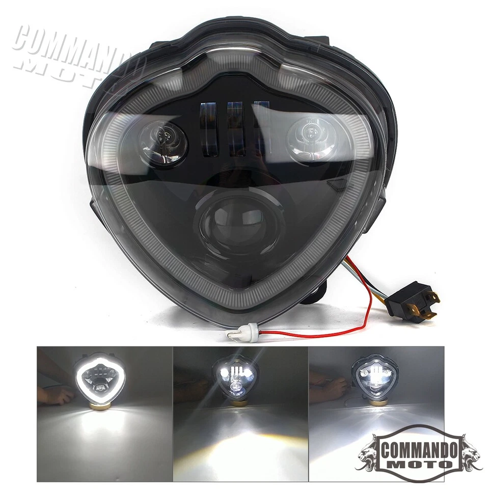 Conjunto de haz de faros LED DRL HI/LO para Kawasaki Vulcan S 650 EN650 2015-2025 Foto 2 de 4