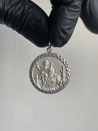 st christopher pendant silver