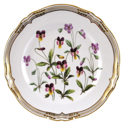 Spode Wild Flowers Dekoteller Viola handbemalt Y8373 Nr. 6 in 6er Serie