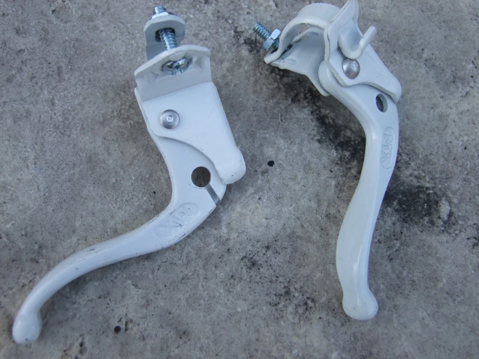 Palancas de freno L/R Old School MX Lee Chi BMX años 80, blanco, estilo libre Foto 3 de 3