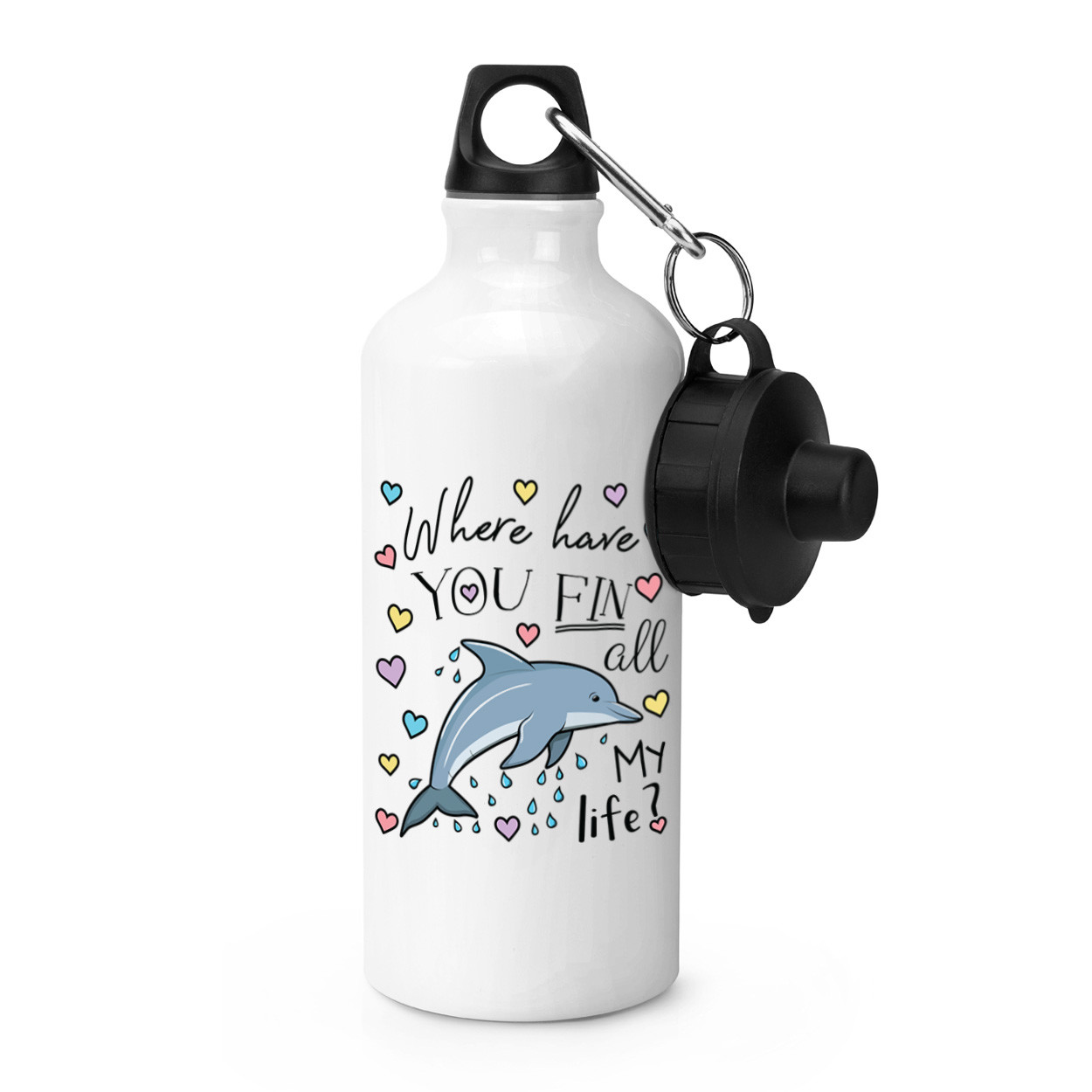 Dolphin Where Have You Fin All My Life Sports Drinks Bottle - Valentines Day