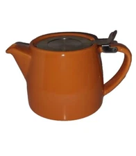 Forlife Stump Model Orange Personal Teapot With Infuser And Metal Lid 