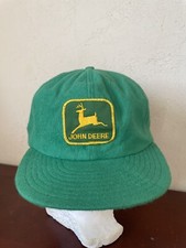 Vintage Made In USA John Deere All Green Snapback Hat / Cap
