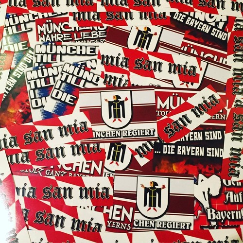 100 x FC Bayern München Aufkleber Sticker Inspiriert von Schal Fahne Poster - Bild 2 von 8