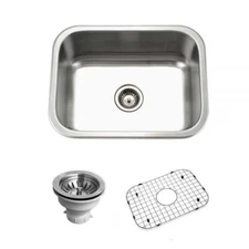 Houzer Belleo BSS2309 23 SS DropIn Top Mount Single Bowl Sink Strainer   G1N