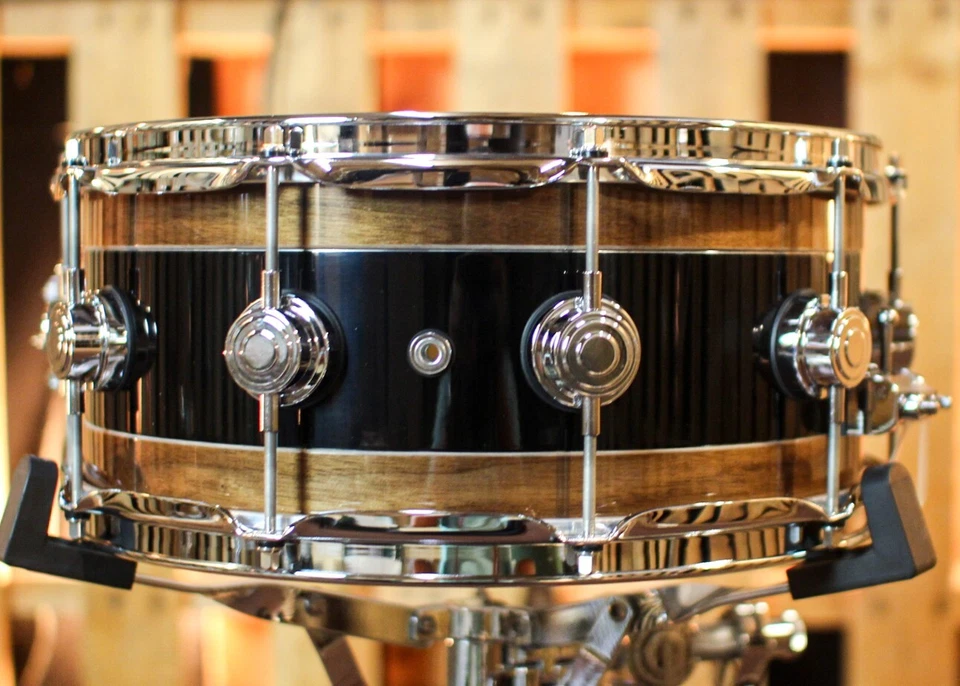 DW 6x14 Collector's Walnut Aluminum Reverse Edge Snare Drum - SO#1193561 - Image 3 of 4