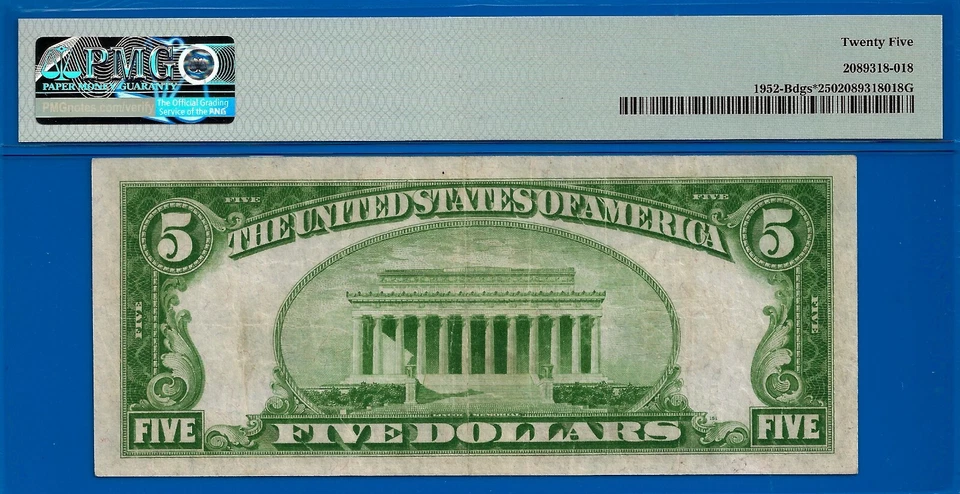 1928B $5 Federal Reserve Note PMG 25 total 5 known New York star Fr 1952-Bdgs* - Image 4 of 4