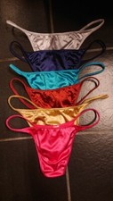 6-Pack Men Bikini Underwear Satin Pouch Brief Stretchy Shiny Posing Boxer Briefs