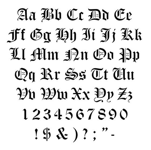 stencils crafts templates scrapbooking old english alphabet stencil a4 mylar ebay