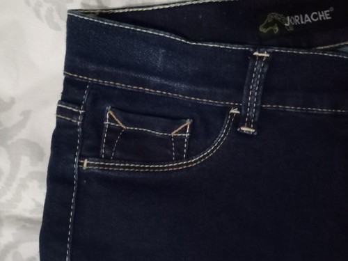 Pantalones de mezclilla elásticos Jordache súper ajustados lavado oscuro talla 12 - Imagen 5 de 7