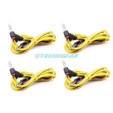 4X 4FT 3.5MM AUX L JACK M/M AUDIO STEREO CABLE YELLOW FOR IPHONE 5S 5C IPOD NANO