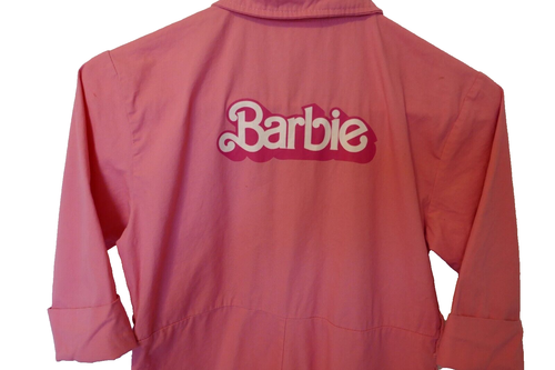 Girls Pink Power Jumpsuit - Barbie the Movie Medium Girls Spirit Costume No Belt - Picture 7 of 9