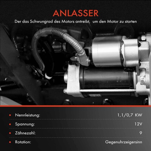 Anlasser Starter 1,1 kW 9 Zähnez. für VW 411 412 Kaefer Transporter Porsche 914 - Bild 3 von 8