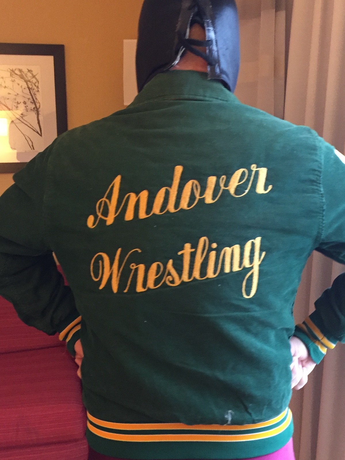 WRESTLING Letterman Varsity jacket Large TEAM Coat An… Gem