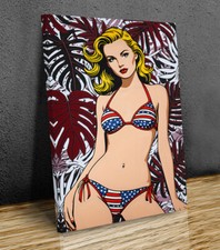 Bikini Beauty Roy Lichtenstein inspired mounted canvas print