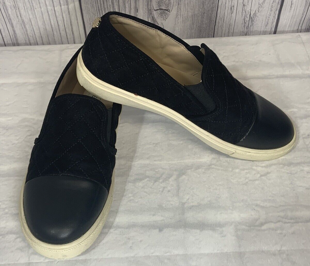 Steve Madden Black Quilted Slip-On Sneakers with White Sole Steve Madden Endell Womens Sneaker Black 6.5 M | eBay main image 3