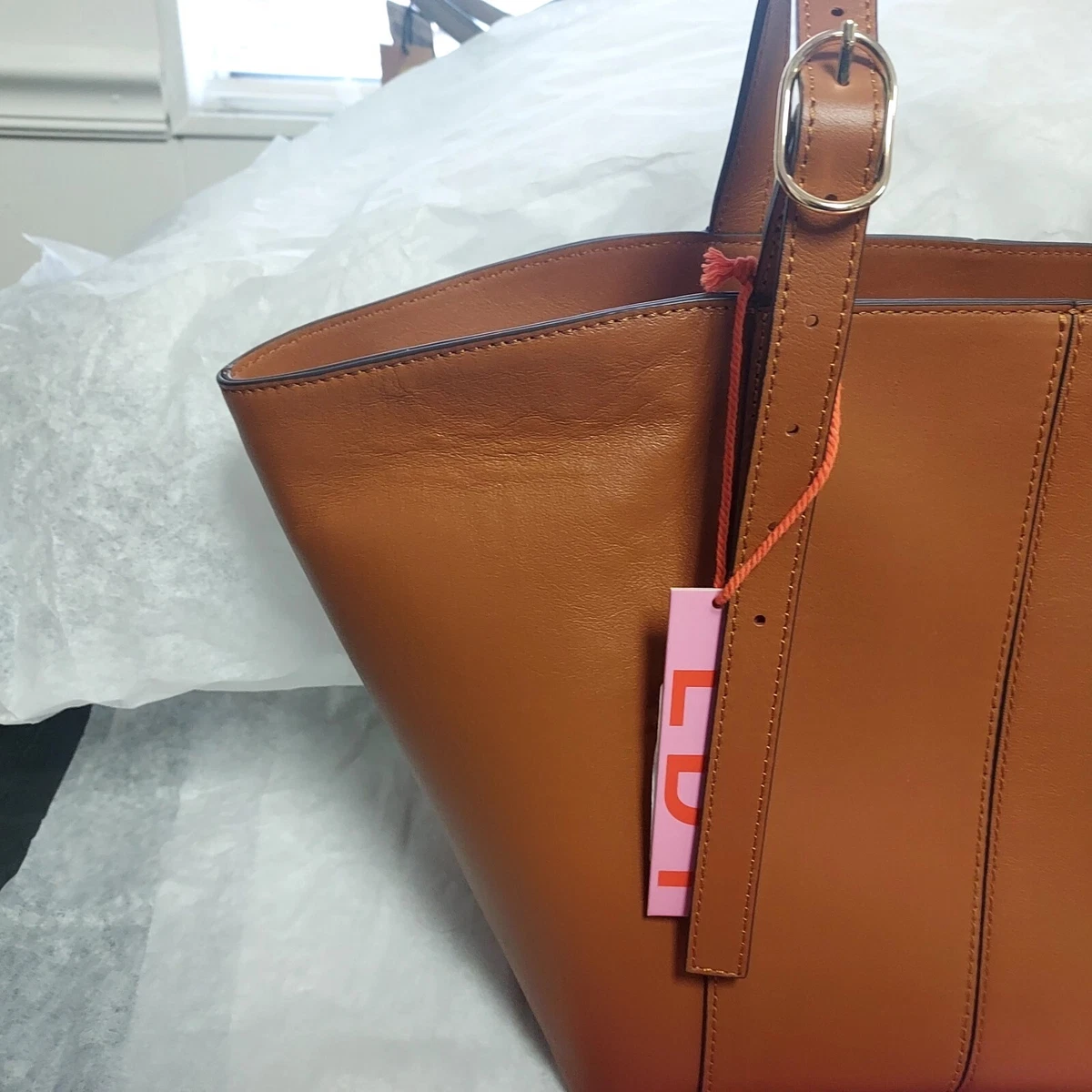 LDT Dillard's Exclusive Tote Tatum Satchel Orange Polka Dot