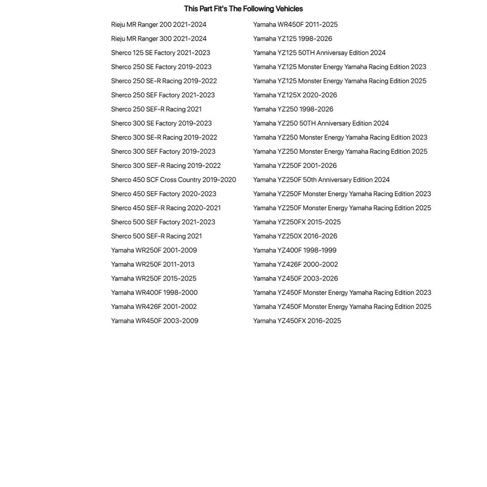 Kit de cojinete de choque Tusk para YAMAHA YZ450F 2003-2022 Foto 4 de 4