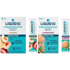 Liquid I.V.® White Peach + Rainbow Sherbet Sugar Free Hydration Multiplier