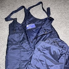 Vintage JC Pennys Bib Mens Large Ski Wear Snow Overalls Pants Blue Nylon 80s