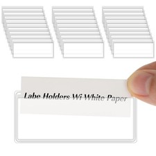 ASTER 30Pcs Self Adhesive Label Holders, Clear Shelf Tag Plastic Drawer Label...