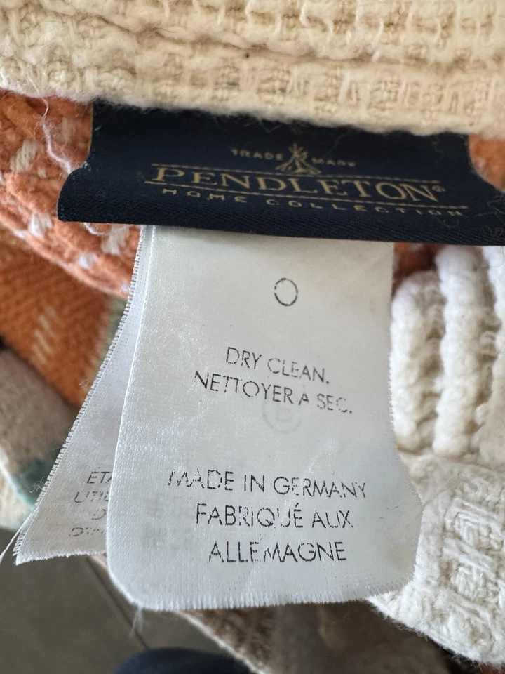 Manta tejida con flecos Pendleton algodón suave multicolor a rayas Foto 4 de 4